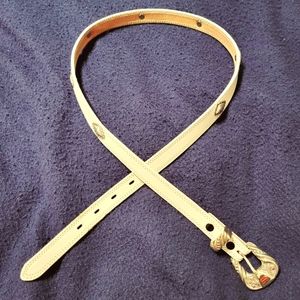 Nocona White Leather Concho Skinny Western Belt (Medium to Large)